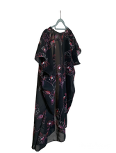 Load image into Gallery viewer, Black/Pink/White Embroidered Drapey Open Shawl