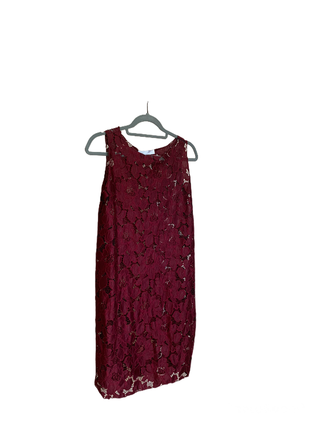 Burgundy Floral Lace Dress