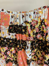 Load image into Gallery viewer, Orange/Black/White Patchwork Floral Midi Skirt
