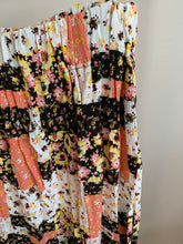Load image into Gallery viewer, Orange/Black/White Patchwork Floral Midi Skirt
